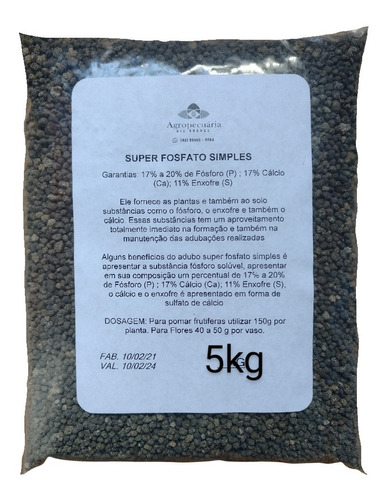 Super Fosfato Simples Adubo Fortificante Rosa Do Deserto 5kg