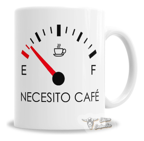 Taza De Cerámica Necesito Café Medida, Velocímetro - En Caja