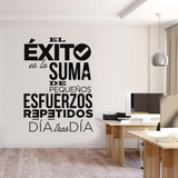 Vinilo Decorativo Frase El Exito Es La Suma 80x60