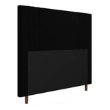 Cabeceira Cama Box Solteiro Ferrara 90cm Suede Preto