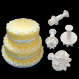 Cortantes Expulsor Margaritas (x4 Uni) Repostería Porcelana 