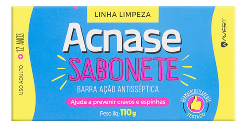 Sabonete Barra Ação Antisséptica Acnase Caixa 110g