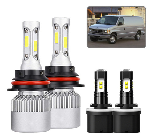 Kit Faros Led 8000lm Luz Alta Y Baja/niebla Para Ford