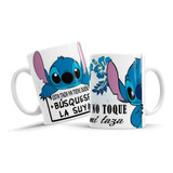 Taza De Ceramica, Stitch, Frase No Toque Mi Taza, 11oz