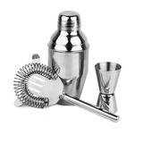 Set Kit Cocteleria Bartender Barman Coctelera Profesional 3p