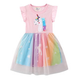 Vestido De Princesa Con Diseño De Unicornio Para Niñas