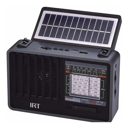 Radio Solar Recargable Irt Con Lampara Bluetooth, Usb