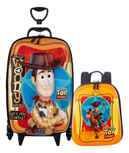 Kit Escolar Mala 3d Woody Toy Story E Lancheira Diplomata