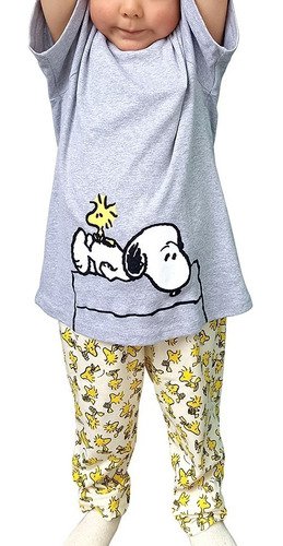 Pijama Niño Pantalón Y Playera Manga Corta Infantil Snoopy