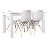 Combo Eco Mesa Comedor Extensible 120 A 160+4 Sillas Eames P