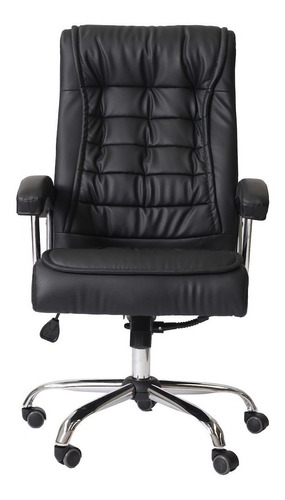 Cadeira De Escritório Cadeiras Inc Cadeira Big Presidente Ergonômica  Preta Com Estofado De Couro Sintético X 2 Unidades