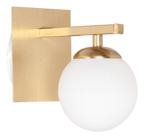 Aplique 1 Luz Elyn Dorado Globo Opal Apto Led G9 Deco