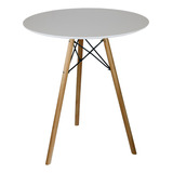 Mesa Jantar Redonda Mdf 80cm Eiffel Tripé Charles Eames 