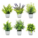 6pzs Plantas Artificiales Decorativas Bonsai De Hogar