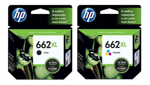 Kit 2 Cartucho Hp 662xl Original Cz105ab Black Cz106ab Color