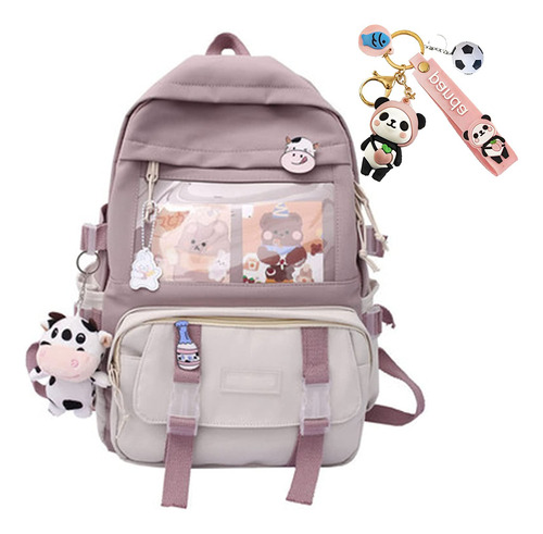 Mochila Escolar Jelly Kawaii Para Niños Con Llavero Purpura