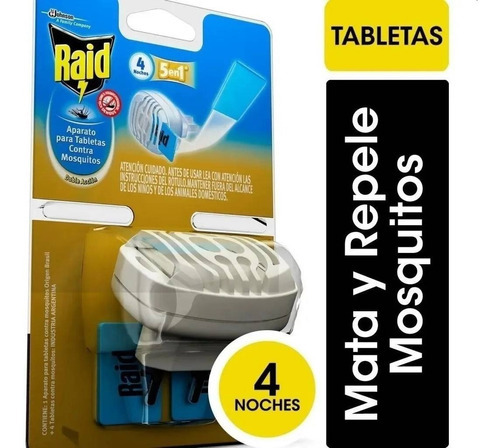 Raid Aparato Para Tabletas Contra Mosquitos Sin Cable X 6 U