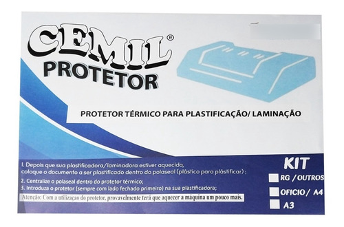 Protetor Termico Carrier Laminação Plastificação 60x30cm 4pç