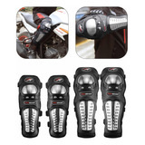 Kit Rodillera Y Codera De Acero Inixodable Para Motocicleta