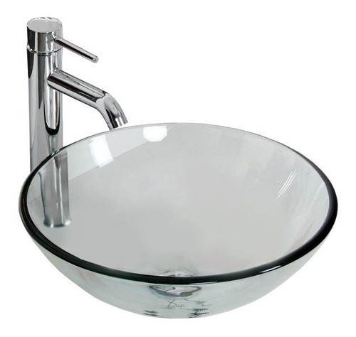 Lavabo De Baño De Sobreponer Esatto Econokit Drop Cristal Transparente 