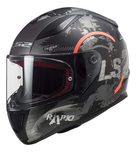 Casco Para Moto Ls2 Ff353 Rapid 2 Circle Titanio/ Naranja