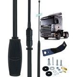 Antena Px Bobinada Black Argentina 1,70m + Suporte Scania