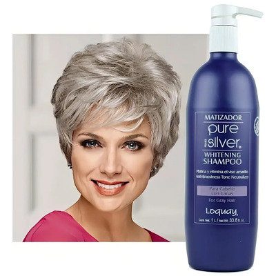 Shampoo Pure Silver Matizado Canas Anti Amarillo 1ltr Loquay | MercadoLibre