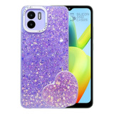 Carcasa Para Xiaomi Redmi A2 Glitter Incluye Pop Socket