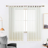 Juego Cortinas 2 Paños Voile Livianas Corta 150 Cms Presilla