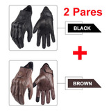 Guantes De Moto Vintage Para Hombre Y Mujer, Cuero Moto 2 Pc