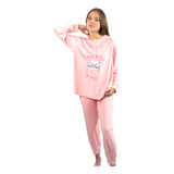 Pijama Para Mujer De Plush Diseño Gatito Con Lentes