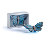 Vela Decorativa Vizapi Borboleta G 12,2x8cm Multicolorida Vi Cor Azul