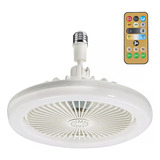 Lâmpada Led Com Ventilador Teto Soquete Controle Remoto 30w