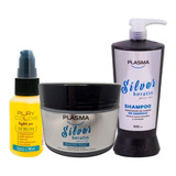 Shampoo Plasma Silver Keratin 950ml + Mascara + Serum Pc