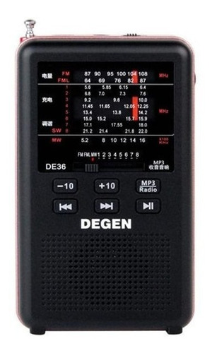 Rádio Degen De36 Fm Estéreo/fml/am/sw Mp3 Player Modelo Novo