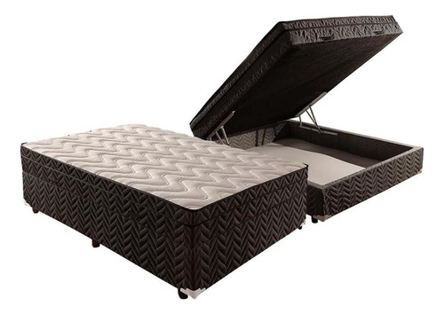 Cama Box Baú Conjugado Casal: Colchão Molas Extrapedic Subli