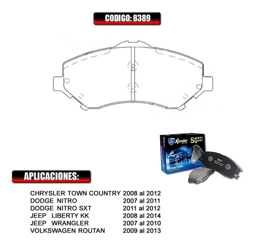 Pastilla De Freno Delantera Chrysler Town Country 2008  8389 Foto 2