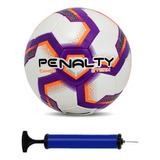 Bola Campo Penalty Storm + Bomba De Ar Cor Branco/laranja/roxo