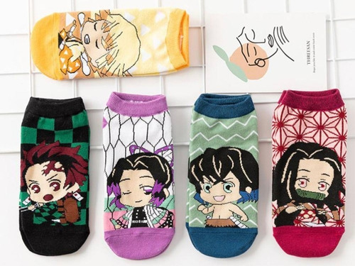 Set 5 Pares Calcetines Kimetsu No Yaiba-anime