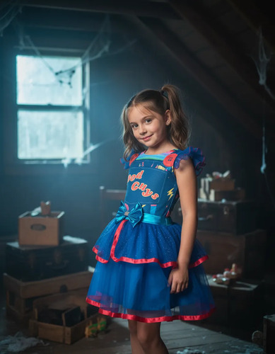 Vestido Niña Disfraz Halloween Chuky Muñeco