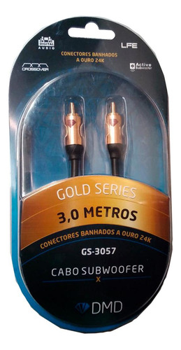 Diamond Cable Gs-3057 Cabo Para Subwoofer Conectores 24k 3m