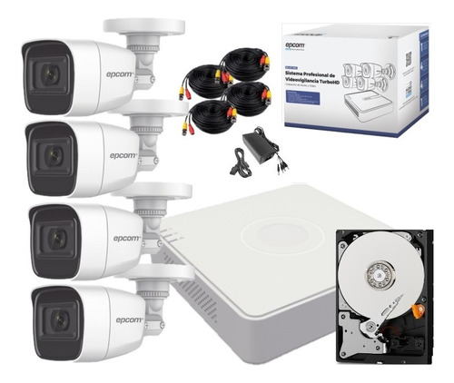 Kit Videovigilancia 4 Camaras Metalicas Audio Dvr 2mp 500gb