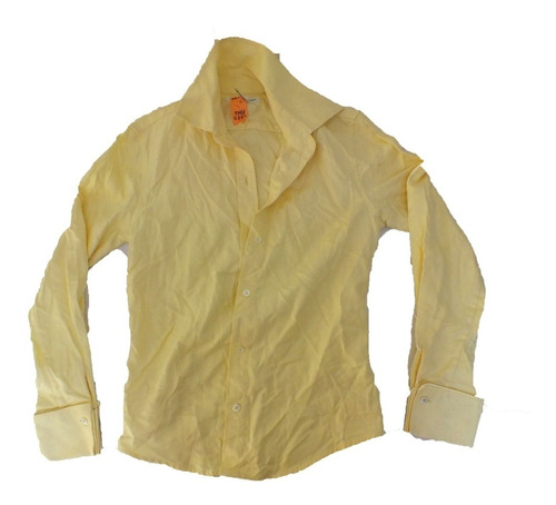 Camisa Manga Longa Feminina Casual Amarela 100% Cotton B5455