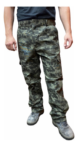 Pantalon Cargo Ripstop Hombre Camuflado Antidesgarro Tactico