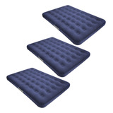 3x Colchonete Colchao Casal P/ Dormir Bestway Azul Até 300kg