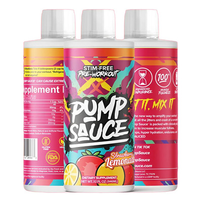 Pre Entrenamiento Glicerol Pump Sauce 32oz 946ml 32\u002F16 Servs Strawberry Lemonade | Envío gratis