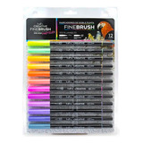 Marcadores Dual Brush-pen Indra Fina Pincel 12 Pastel