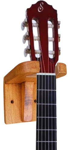 Kit 2 Suporte Violão Guitarra Baixo De Parede Madeira Maciça