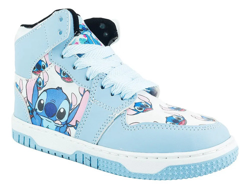 Tenis Deportico Stitch Lilo Suela Cosida Ohana Juvenil Casual Cómodo 416-n-acs