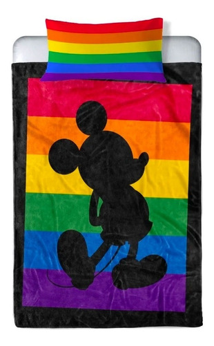 Cobertor Serenity Matrimonial Mickey Rainbow Pride